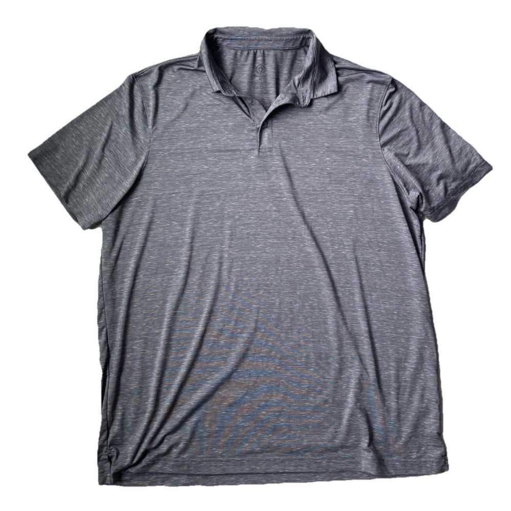 C9 Champion Mens Short Sleeve Polo Shirt Collared, Stretch, Gray, XL Work Casual